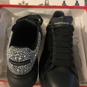 Authentic Alexander McQueen crystal low top sneakers.
